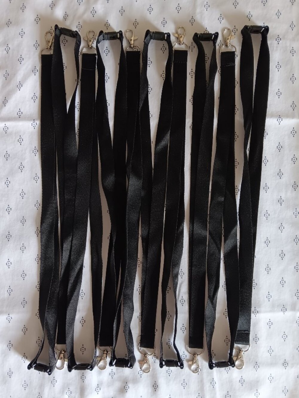 10 Black Lanyards with Metal Lobster Clasp Clips & Quick Release for Work Keys I
